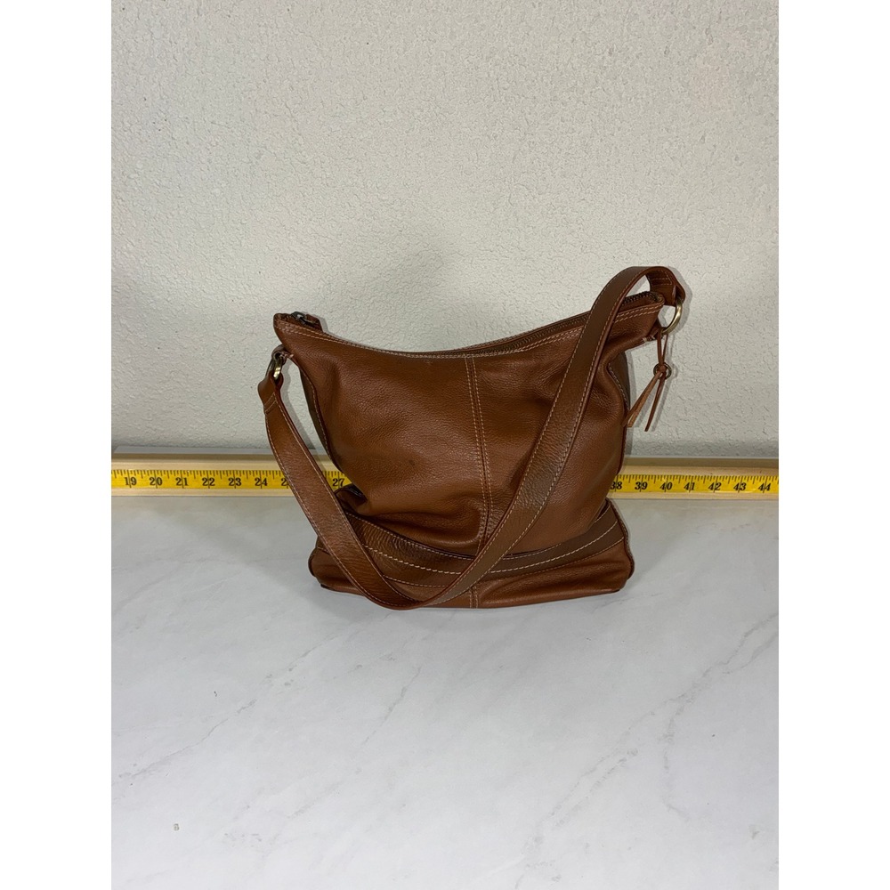 Relativity Brown Genuine Leather Shoulder Bag Womens Hobo Crossbody bucket bag